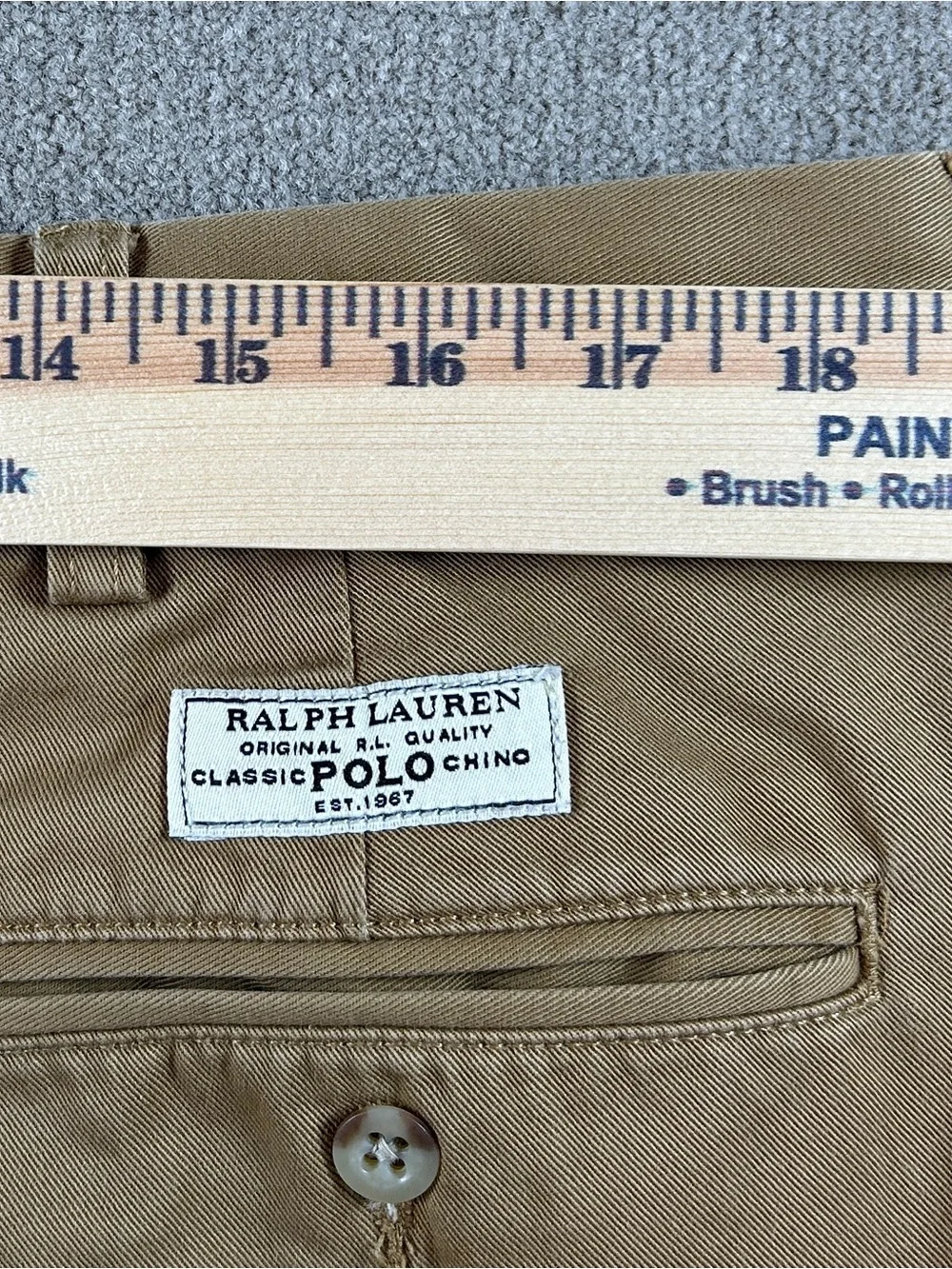 Polo Ralph Lauren Andrew Pant Mens 38 Tan Pleated Classic Chino Khaki Pants‎